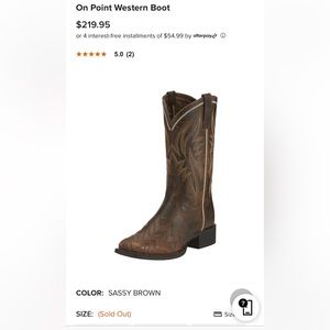 Ariat On Point square toe boots